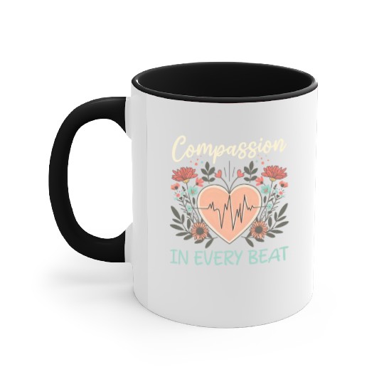 PICU Nurse Compassion in Every Beat Accent Mugs