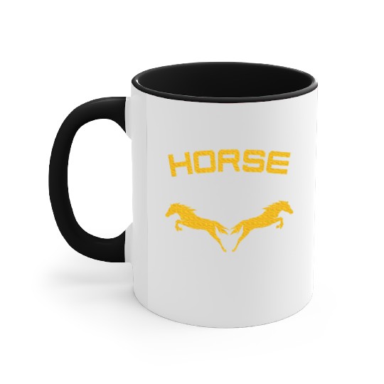 Horses Double Horse Riding Horsepower Lover T Accent Mugs
