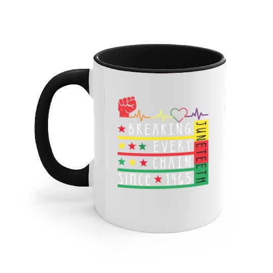 Juneteenth Breaking Every Chain Since 1865 Accent Mugs