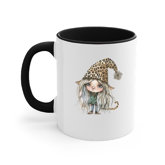 Leopard Print Gnome Clipart Images, Girly Accent Mugs