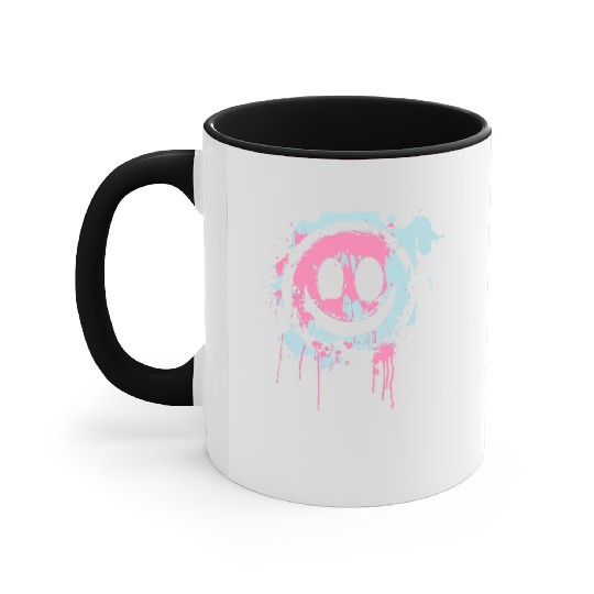 Graffiti Smiley Face - Urban Street Art Accent Mugs