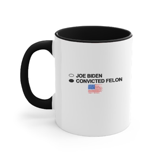 Joe Biden Vs Convicted Felon Funny 2024 Flag Accent Mugs
