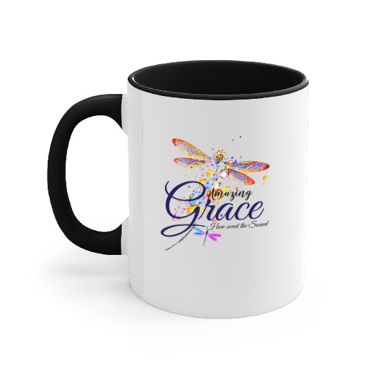Amazing Grace Dragonfly splatter Accent Mugs