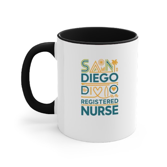 San Diego Registered Nurse Graphic Design Accent Mugs