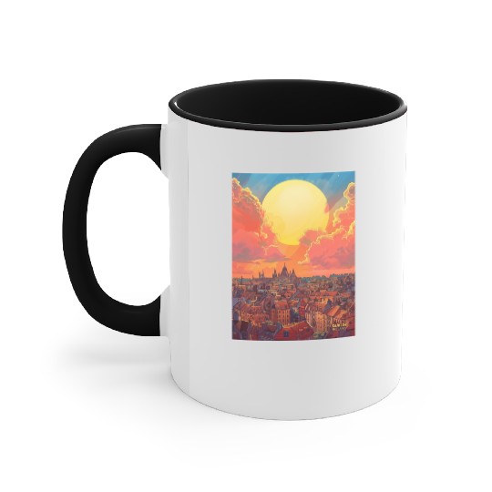 Sunset in Dublin Ireland Accent Mugs