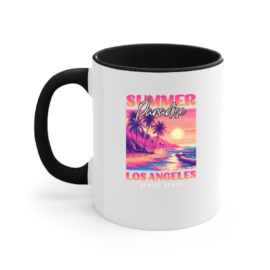 Summer Paradise Los Angeles Venice Beach Accent Mugs