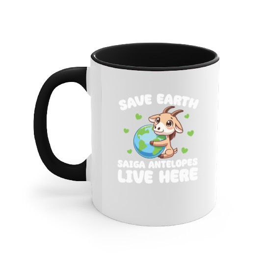 Save The Earth Saiga antelopes Live Here Earth Day Accent Mugs