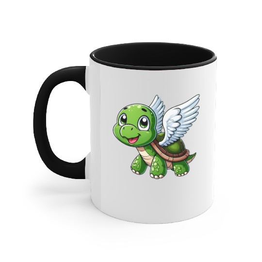 Turtle Angel Wings Halo Farm Farmer Accent Mugs