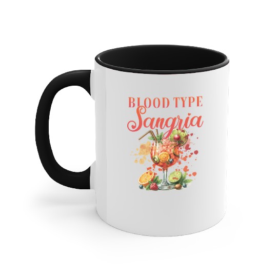 Cocktail Bartender Blood Type Sangria Accent Mugs