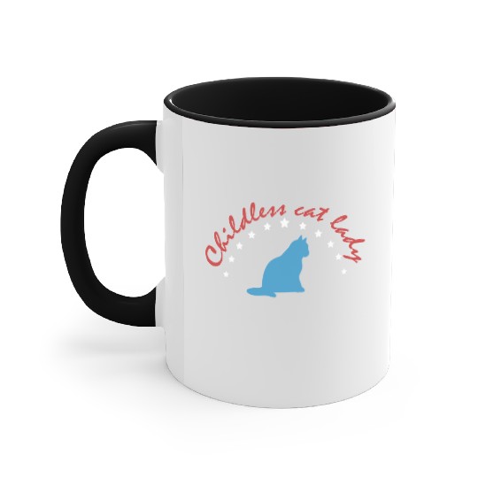 Vintage And Retro Funny Childless Cat Lady Accent Mugs