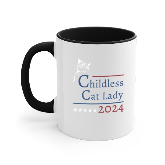 "Childless Cat Lady" Kamala Harris 2024 Accent Mugs