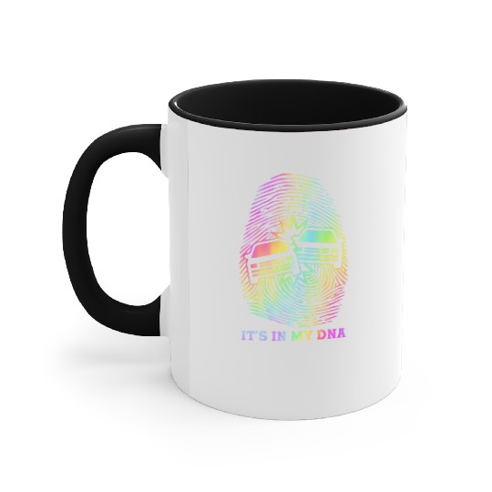 Retro Demolition Derby Finger Print It's In My DNA Accent Mugs