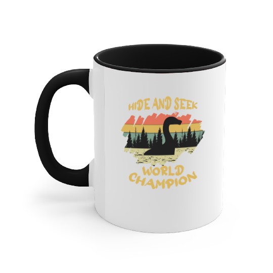 Hide Seek Champion Nessie Loch Ness Cryptid Retro Accent Mugs