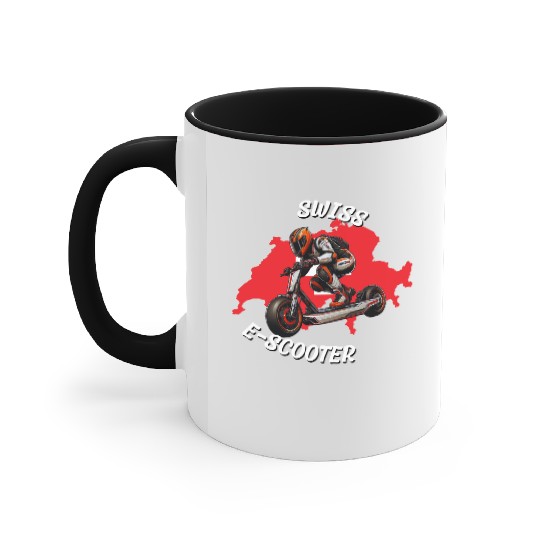Swiss e-scooter rider Switzerland sport desing Accent Mugs