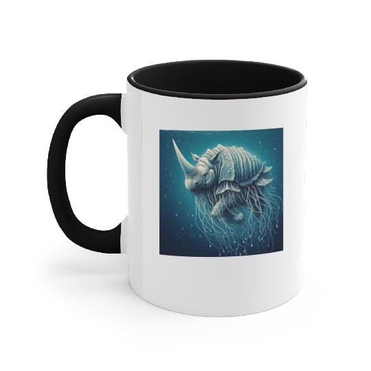 The jellyfish-rhino Accent Mugs