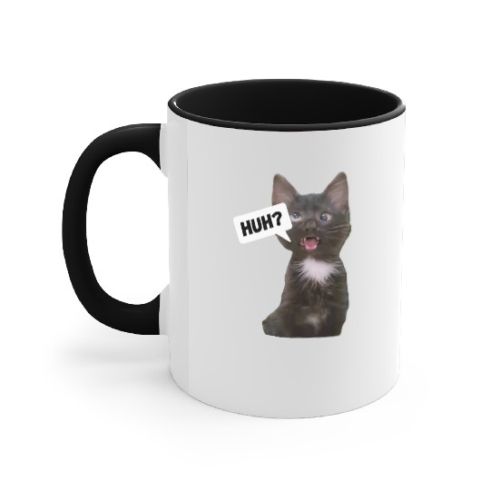 Funny Cross Eyed Cat Meme Huh Funny Cat Accent Mugs