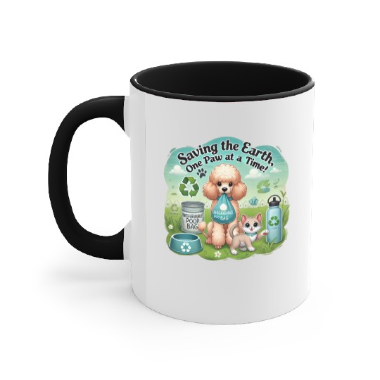 Eco-Friendly Pets Promoting Sustainability Togethe Accent Mugs