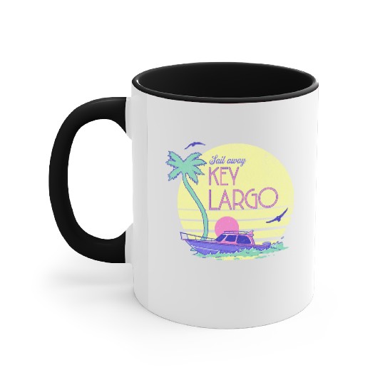 Sail Away Yacht Rock Key Largo Boating Accent Mugs