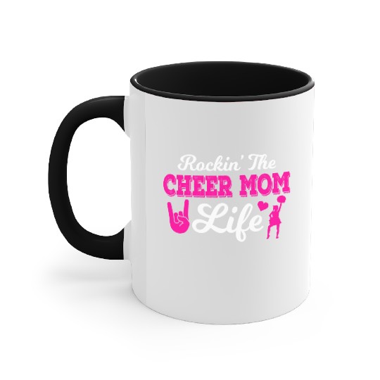 Rockin Cheer Mom Life Cheerleading Mother's Day Accent Mugs