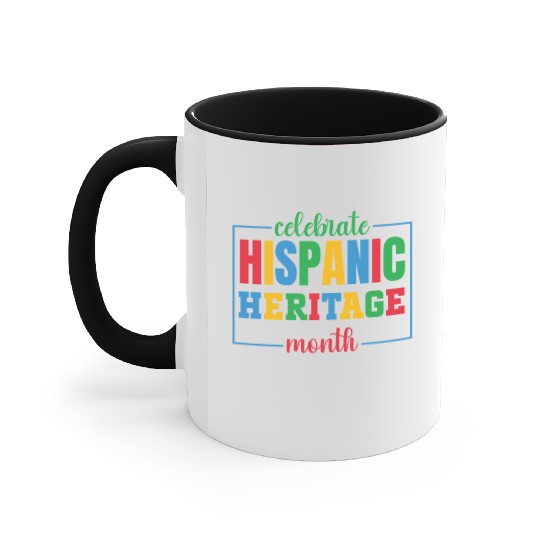 Hispanic heritage month colorful text image colorf Accent Mugs