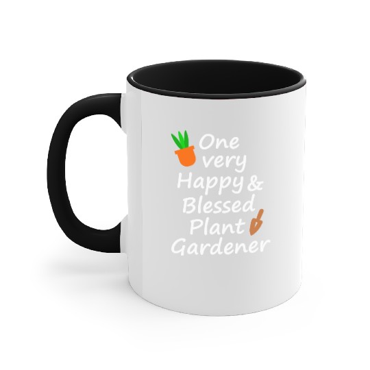 one very happy and blessed gardener Accent Mugs