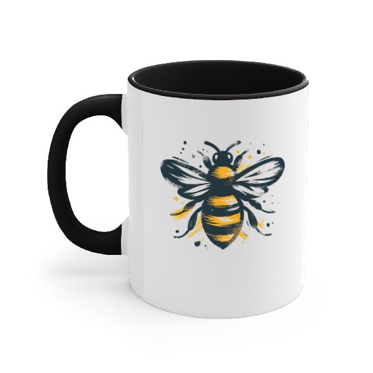 Honey Bee Insect Art 1 Accent Mugs