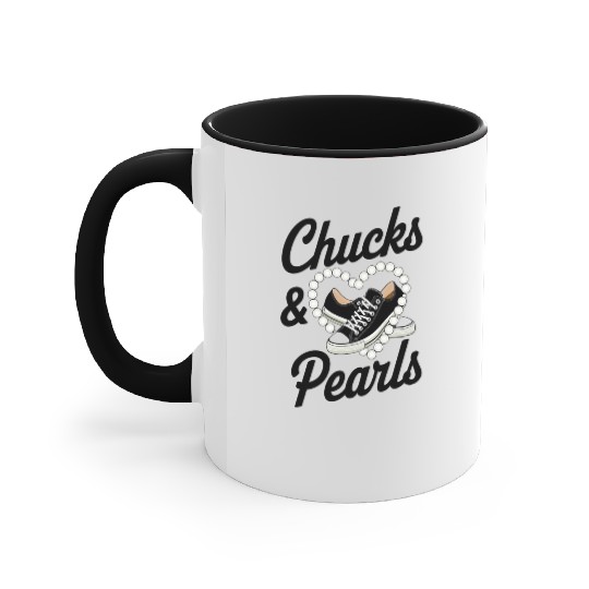 Chucks And Pearls 2024 I'M With Her Kamala 2024 Accent Mugs