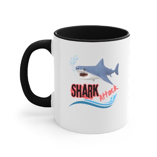 A different unique colorful shark attack design Accent Mugs