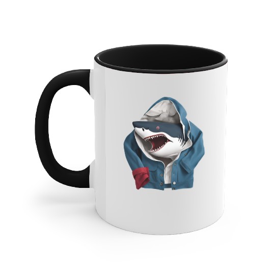 A cool enormous stylish predatory shark design Accent Mugs