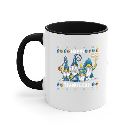 "Hanukkah Gnome" Wishing You a Happy Hanukkah Accent Mugs