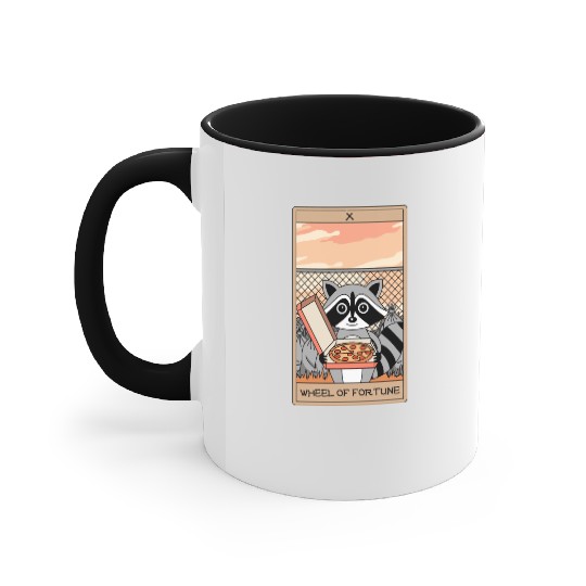 Wheel of Fortune Raccoons Tarot Card Accent Mugs