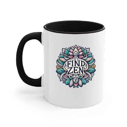 Find Zen, Zen Yoga Design Accent Mugs