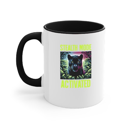 Stealth Mode Activated Panther Jungle Animal Lover Accent Mugs