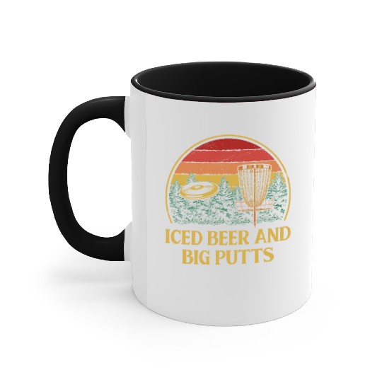 Iced Beer and Big Putts Disc Golf Beer Lover Golfe Accent Mugs