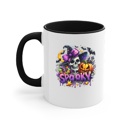 Halloween Spooky Season Witch Skeleton Accent Mugs