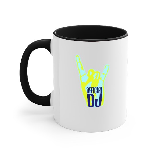 Official DJ Music Heavy Metal Horns Hand Gesture Accent Mugs