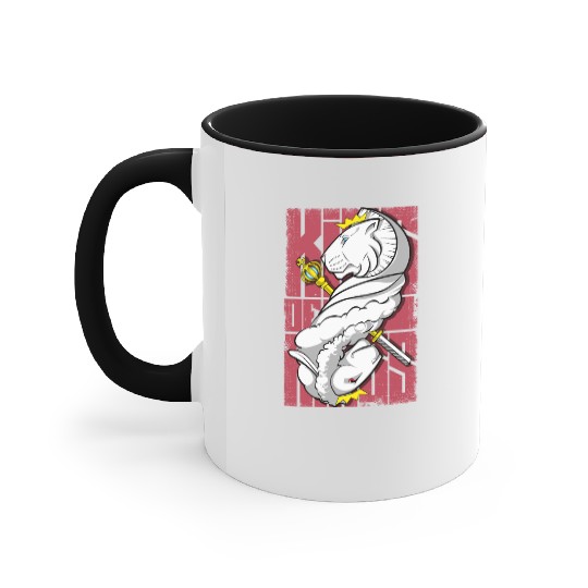 Lion King and the Holy Lamb Christian Art Accent Mugs