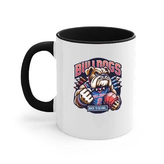 Bulldogs Mascot Back To School Team Spirit Accent Mugs