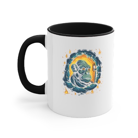 Night of the Starry Dungeon Monkey Accent Mugs