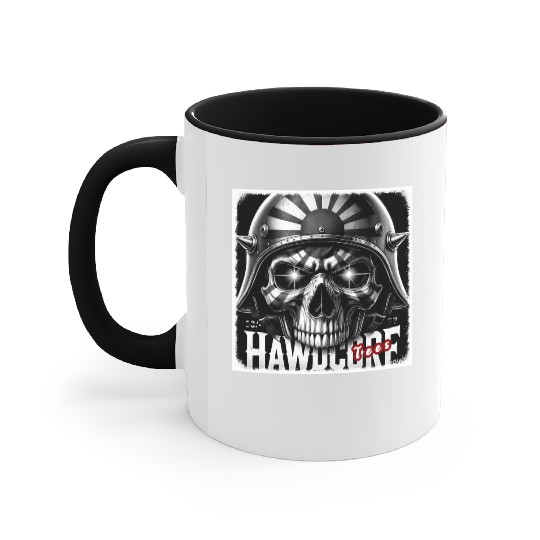 Skull With Rising Sun Facepaint by Hawdcore Accent Mugs