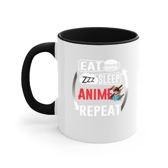 Eat Sleep Anime Repeat Ramen Kawaii Japanese Manga Accent Mugs