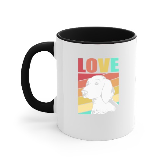 Retro German Shorthaired Pointer Dog I Love My GSP Accent Mugs