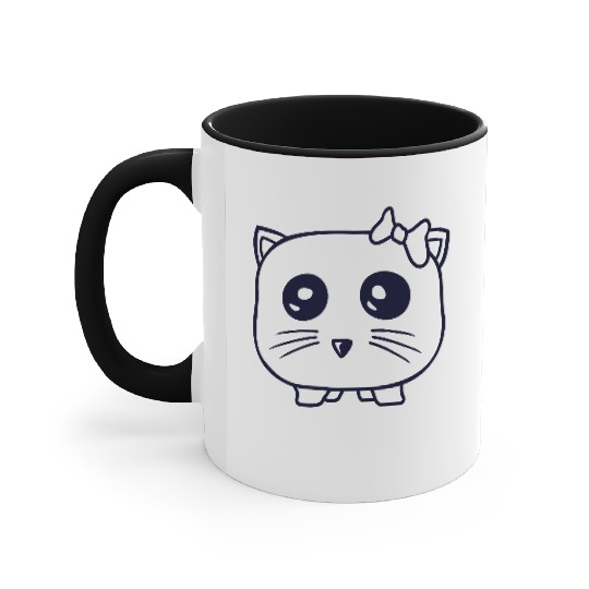 Girl Cat Pretty Fun Bow Small Female Hamster Woman Accent Mugs