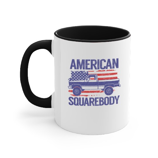 Classic C10 American Square Body Truck USA Flag Accent Mugs
