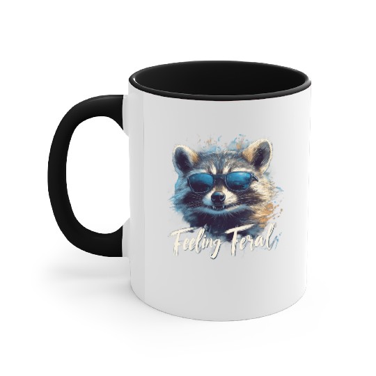 Feeling Feral Raccoon Accent Mugs