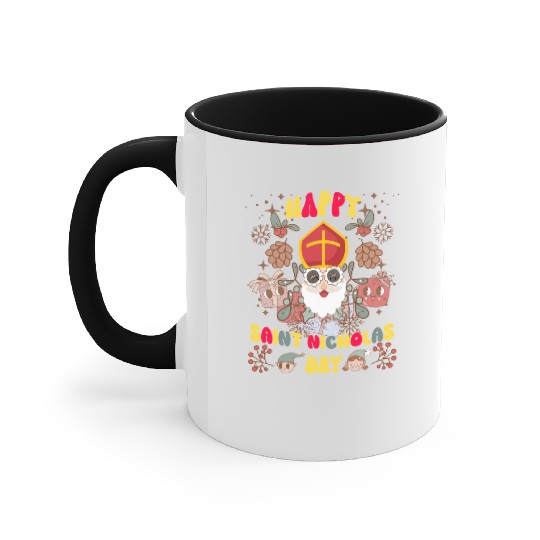 Groovy Saint Nicholas Day logo Accent Mugs