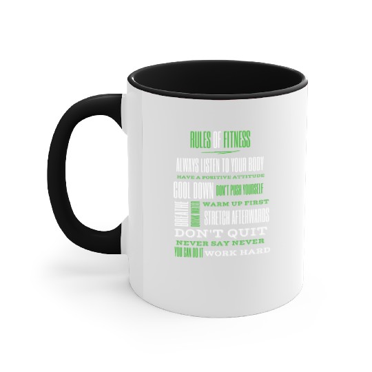 RULES OF FITNESS Accent Mugs