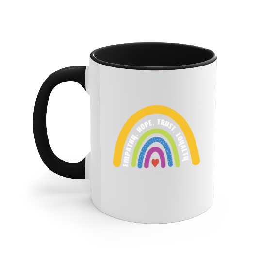 Empathy Hope Trust Loyalty Rainbow Accent Mugs