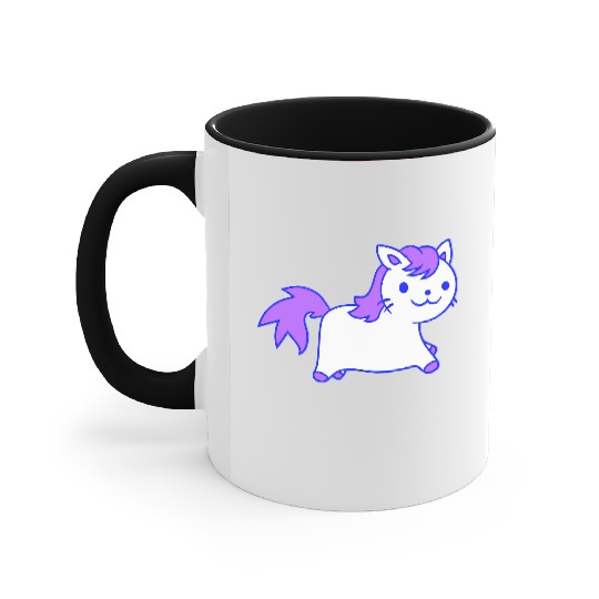 Little Pony Cat Face Little Small Horse Riding Fun Accent Mugs