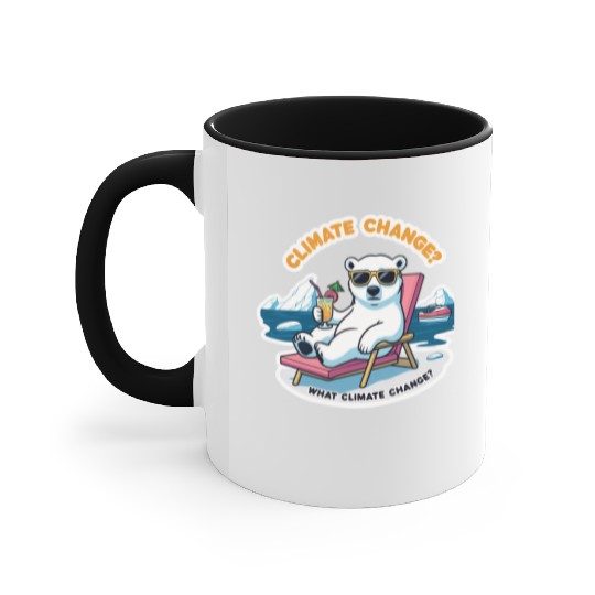 Climate Change Awareness: Relaxing Polar Bear Accent Mugs